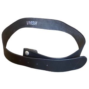 Vhish Genuine Leather Belt No Buckle Black Casual Neutral Size 34 Minimalist